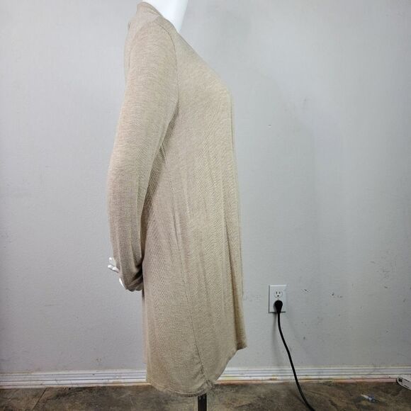 Ellen Tracy Oatmeal Heather Open‎ Front Long Cardigan Size M - Picture 6 of 8